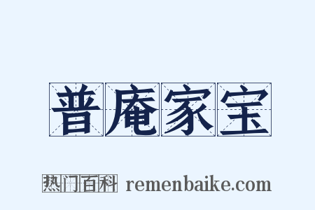 普庵家宝是什么意思的图片